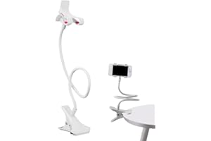 Ancsttu Support De Téléphone Portable en Col De Cygne, Support De Téléphone À Col De Cygne pour Lit Supports Stable Réglable Flexible, Pince Multifonction pour Lit, Table