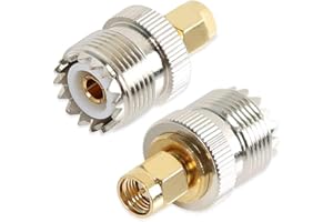 TengKo UHF żeński na męski adapter SMA złącze koncentryczne RF SO239 (PL259) przenośny adapter antenowy PL-259 dwukierunkowy konwerter radiowy (2 sztuki)