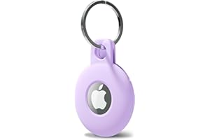 Svanove for Airtag Keychain Airtag Holder Key Ring, Siliocne Airtag Case Air Tag Cover, Cute Airtag Accessories for Kid, Luggage, Cat Dog Collar, Car, Compatible with Apple Airtag 2021, Lilac