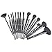 FASH 24 Pcs Professional Makeup Brush Set with a Shiny Faux Leather Roll-up Pouch
