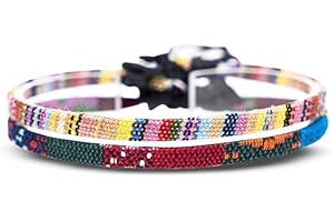 Made by Nami Boho Surfer-Armband 2-er Set Damen & Herren - Handmade Strand Festival Accessoires - Ethno Hippie Style - 100% Wasserfest & Verstellbar - Freundschaftsarmbänder Mädchen (Gelb & Ethno)