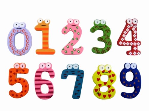 Vococal 10 piezas de madera de cabrito de dibujos animados Número Nevera Imán Etiqueta