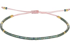 KELITCH Bracelets Colorés En Perles Miyuki Bracelets Tour Bracelet D'amitié Femmes Bracelets Réglable De Mode