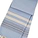 Produktbild ANATURES Bazar Saunatuch - 100% Baumwolle - Pestemal 90 x 170 XLarge - Fouta Hammam Badetuch Peshtemal Strandtuch Hamamtücher (Light Blue/Dark Blue)