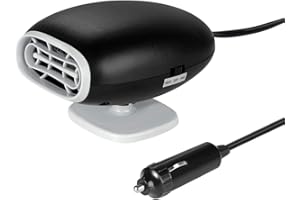 ‎MOKEUM Tragbare Auto-Heizung, 12 V 150 W, schnelle Heizung, Auto-Windschutzscheiben-Heizlüfter, Entfroster mit 360° drehbarer Basis, Stecker in Zigarettenanzünder, 2 in 1 Heizung/Kühlung, Mini-Auto-Heizung