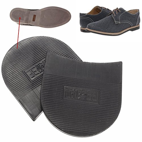 Bluelover1 Pair Mens Soltrack Diy Stick On Heels Shoe Repair Anti-Slip Rubber Grip Black