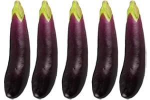 Lorigun 5 Unids Artificial Eggplantts Simulation Fake Vegetable Photo Props Decoración del Hogar