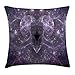 Produktbild VVIANS Fractal Throw Pillow Cushion Cover by, Surreal Space Ombre Heart Figure on Stars Cosmos Backdrop Love Romance Print, Decorative Square Accent Pillow Case, 18 X18 Inches, Purple