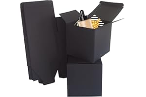 STRBOXONG Scatole Regalo Kraft Nere, 100x100x100mm Piccole Mini Scatole Regalo Vuote con Coperchi per Regali, Scatoline Bomboniere Dolci per Feste, Matrimoni o Compleanni (10 Pezzi)