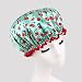 Stylish Design Waterproof Double Layer Shower Cap Spa Bathing Caps, Green Cherry