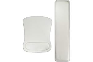 Cacoy Podkładka pod mysz ze skóry PU, z podparciem nadgarstka i klawiaturą, zestaw do gier, biura, komputera, laptopa, ergonomiczna pianka z pamięcią kształtu, antypoślizgowa gumowa podpórka pod