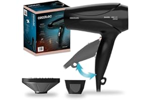 Cecotec Secador de Pelo Ionico Bamba IoniCare 5450 Power&Go Pro Fire. 2400 W de Potencia, Ion real, Gran caudal y Función de aire frío, Incluye Difusor, Negro con detalles en Bronce