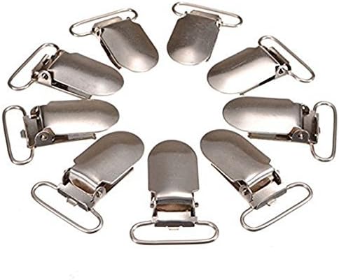 30Pcs Metal Suspender Paci Pacifier Webbing Ribbon Mitten Clips Hook Holder