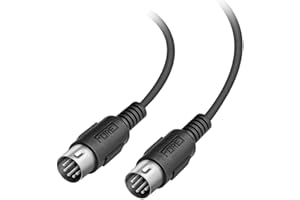 FORE 3m 1-Pack Male to Male 5-Pin DIN MIDI Cable Compatible with MIDI Keyboard/Synthesizer/Guitar Multi Effects/Audio Interface/Audio Mixer/Auido Amplifier/External Sound Card/Black (1-Pack)
