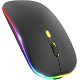 iPad 11. Nesil A16 2025 11" Tablet İ&ccedil;in Uyumlu RGB LED Işıklı Bluetooth+2.4Ghz Kablosuz Şarjlı Mouse