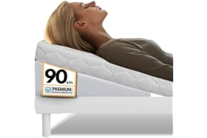 centro terapeutico del descanso CTD - Cuña antireflujo Adulto Almohada cuña para Cama Espuma viscoelástica Almohada Embarazada Dormir Mejora digestión y sueño (Tejido Tencel Blanco, 90x15x67)
