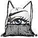 Produktbild RAINNY Drawstring Backpacks Bags,Dramatic Artwork of A Woman Eye with Dripping Paint Curvy Eyebrow and Long Lashes,5 Liter Capacity,Adjustable