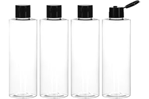 QWORK® 4 Pièces flacon voyage 250ML, flacon plastique voyage à remplir avec capuchon à rabat, pour cosmétiques, voyages, shampooing