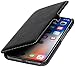 Produktbild StilGut Leder-Hülle kompatibel mit iPhone XS/iPhone X Book Type, Schwarz mit Clip