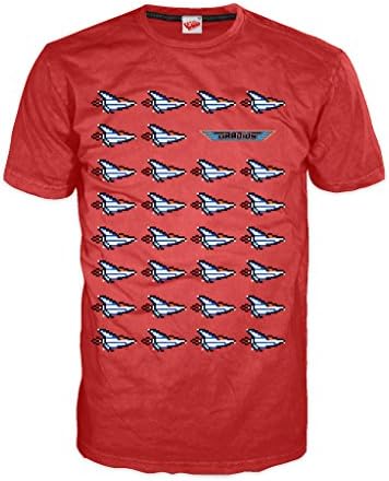 Gradius Repeat Vic Viper Pixel Official Men's T-Shirt (Red) (Medium)