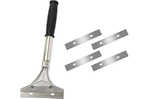 3DBUYER 4 inch Heavy Duty Wall Non Slip Soft Grip Scraper Tool for Wallpaper and Floor Tile Steel Removal Tool Scraper
