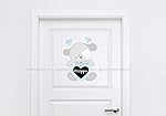 Adesivi porta cameretta, Decorazioni adesive per porta con lavagna, Adesivi porta Cagnolino Love