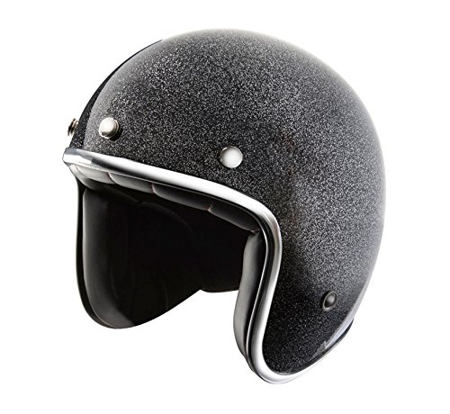 Nox casco jet N242 purpurina, negro, M