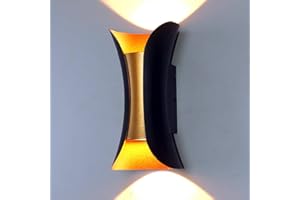 CHRASY Nowoczesna lampa ścienna LED, kinkiety IP65, wodoodporne, zewnętrzne oświetlenie ścienne, do wewnątrz, na zewnątrz, metalowa lampa ścienna, 3000 K, ciepła biel, punktowa, lampka nocna do przedpokoju,