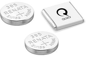 Bundle of 2 x Renata 395 Watch Battery 1.55v SR927SW + Quzo Belgian Chocolate - Official Renata Watch Batteries