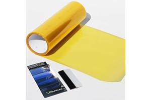 VT SUPPLIES 30 x 200cm Golden Yellow Tint Film for Car Headlights Taillights + Squeegee Tool…