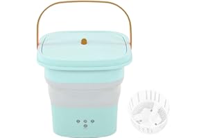 ZERODIS Mini lave-linge, petit lave-linge pliable pour vêtements d'enfants sous-vêtements et chaussettes avec panier d'égouttage pour l'appartement le dortoir et le camping