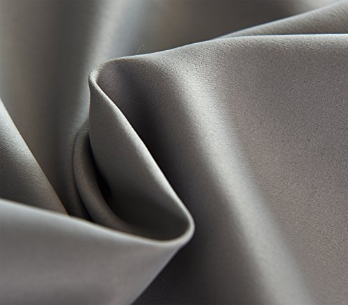 EUGAD VH5867dgr Gardine Vorhang blickdicht mit Ösen , leicht schwere Verdunkelungsgardine Verdunkelungsvorhang Ösenschal , 135×175 cm , Dunkelgrau - 7