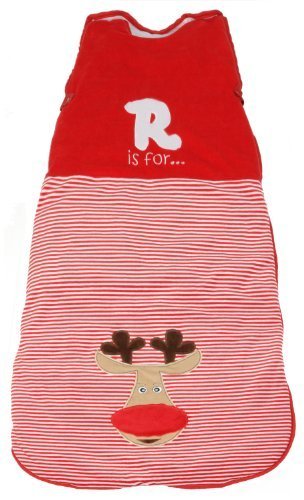 The Dream Bag Baby Sleeping Bag Velour Reindeer 6-18 Months 2.5 TOG - Red by BabyCentre