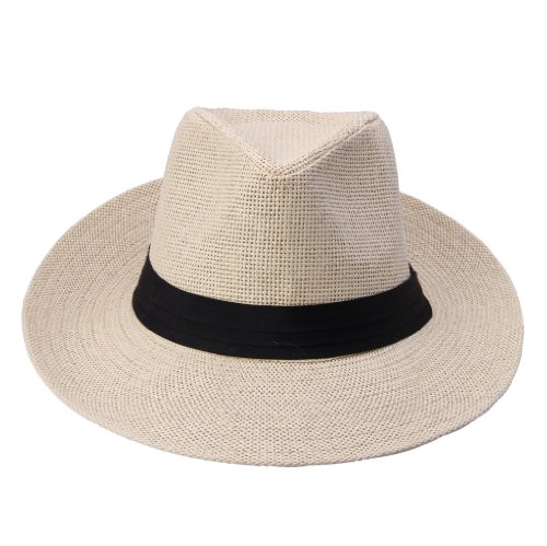 Preisvergleich Produktbild Lukis 1er Hut Westernhut mit breiter Krempe Cowboyhut Strohhut Sonnenhut Beige