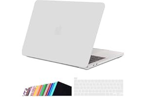 iNeseon Etui kompatybilne z MacBook Pro 13" 2016-2022 A2338 (M1 M2) A2289 A2251 A2159 A1706 A1989 A1708, Plastikowa Case i Osłona Klawiatury EU do MacBook Pro 13, Matowe Przezroczyste