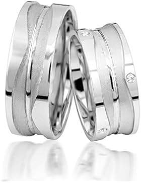 JC Eheringe Verlobungsringe Trauringe Freundschaftsringe Silber 925 Sterling *inkl. GRATIS Etui und Steine* S012-S