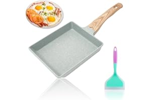 Yuragim Padella Tamagoyaki, Padella squadrata per frittata giapponese tamagoyaki,padella per friggere, per piano cottura e induzione, rivestimento antiaderente