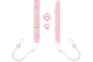 DLseego Wrist Strap for Switch Joycon,Switch Controller Hand Grip Accessories,JoyCon Gamepad Handle Lock Wrist Strap Lanyard, with 2 Thumb Grip Caps,Adjustable Tightness-Pink