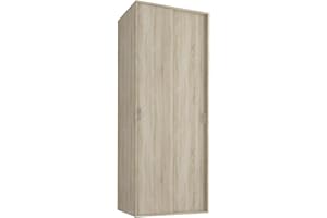 Framire U-70P szafa na ubrania w kolorze dębu Sonoma, szafa na ubrania z drzwiami przesuwnymi, z drążkiem i półką, do sypialni, salonu, na korytarz, 180,5 x 70 x 60 cm
