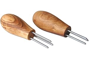 D.O.M. DIE OLIVENHOLZ MANUFAKTUR D.O.M. 2er Set Maiskolbenhalter oder Kartoffelhalter Griff Olivenholz