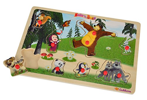 Eichhorn 109304083 – Mascha und der Bär Steckpuzzle 11-teilig – 30x20cm – Puzzle mit 10 Steckteilen - 5