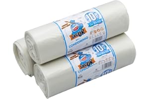 EFFENNE GROUP 30 Sacchi Trasparenti Spazzatura 80x120 Resistenti, Sacchi Spazzatura XXL per Raccolta Rifiuti, Buste Spazzatura, Sacchi Immondizia Extra Resistenti, Sacchetti Spazzatura 80x120cm (30 sacchi)…