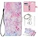 Produktbild für Galaxy J3 2017 Hülle, Glitter Strass Bling Ledertasche Muster Weich PU Schutzhülle für Samsung Galaxy J3 2017 Flip Cover Wallet Case Tasche Handyhülle mit Lanyard Strap Stand Function Magnetverschluss Etui Schale Credit Card Slots Bookstyle Purse Design Handytasche Lederhülle Schutz Hüllen mit für Samsung Galaxy J3 2017 +Schlüsselanhänger (R) (7)