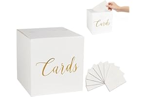 fufupaw Kartenbox Hochzeit, Kartenbox Hochzeitsbox, Kartenbox, Mit Einer Grußkarte Geschenkkartenbox, Abnehmbarer Geschenkkartenbox, Kartenbox für Hochzeit Geburtstage Abschlussfeiern (Weiß)