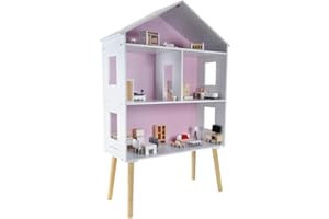 Bandits and Angels - Puppenhaus Modern Villa aus Holz mit 47 Möbeln (Höhe 115 cm)