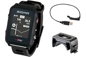 ‎SIGMA Sigma Sport iD.TRI GPS Triathlon-Uhr mit Trainings- und Wettkampffeatures, Navigation, Smart Notifications, leicht und wasserdicht, inkl. Fahrradhalterung