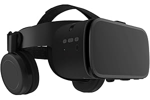 LONGLU 3D Virtual Reality VR Headset mit Hi-Fi Bluetooth Audio, IMAX VR Brille für Filme & Videospiele | Kompatibel mit 4,7-6,5 Zoll Smartphones (Schwarz)