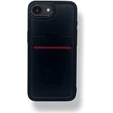 Kartlıklı L&uuml;x Deri iPhone Kılıfı, Siyah, Telefon Koruyucu Kart B&ouml;lmeli Kılıf, iPhone 16E i&ccedil;in