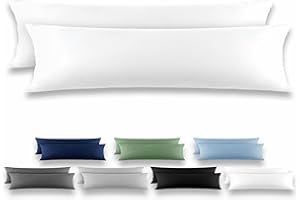 REDKEY Taie de Traversin 40x145 Blanc - Lot de 2 Taies d'Oreillers 40 x 145 Carré en Microfibre Brossée, Housse Oreiller Coussin Oreiller avec sa Fermeture à Rabat (sans Fermeture Éclair)