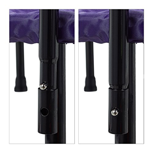 Relaxdays Trampolin faltbar mit Haltestange Indoor H x B x T: 113 x 102 x 102 cm Maximalbelastung: 120 kg schwarz-lila - 5